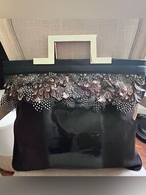 Tre Vero Exotic Limited Edition Italian made Suede and patent leather bag.